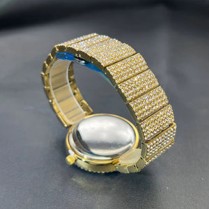Gilded Dial Leopard-Head Women's Bracelet Watch