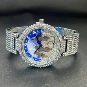 Gilded Dial Leopard-Head Women's Bracelet Watch